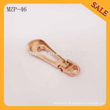 MZP46 Oferta de diseño personalizado extractor de deslizamiento de metal cremallera metálica de oro